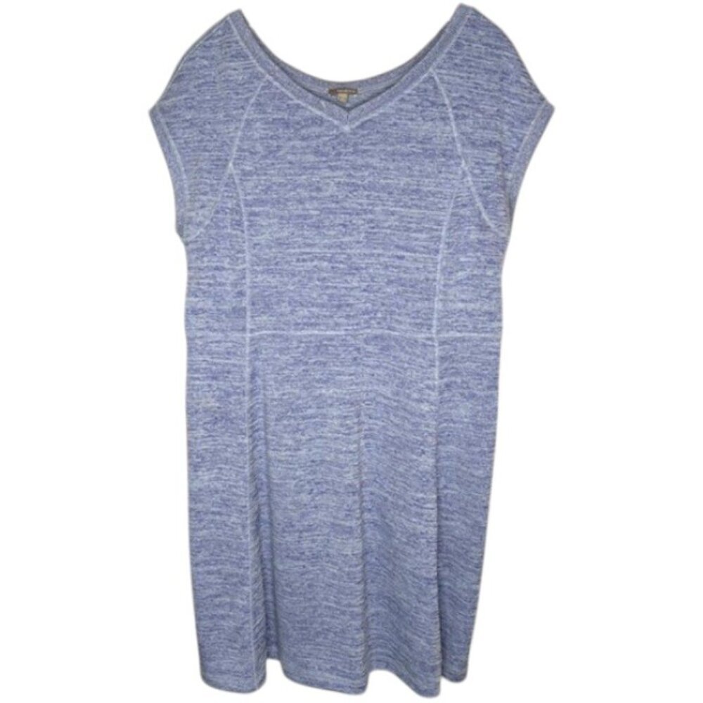 Talbots Short-Sleeved Fit/Flare Casual Jersey Day Dress - Blue/Purple - L